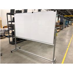Rolling erasable white board 73 3/4" x 40 1/4" overall height 69"