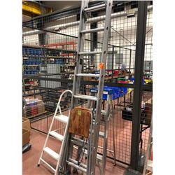 10' Extendable ladder, 4' step ladder, IKEA stool , 4 foot white stepladder