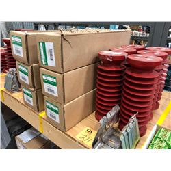 Qty 3 5KV 50E AMP  Fuses, qty 6 10 1/2" insulators & 3 fuse clips