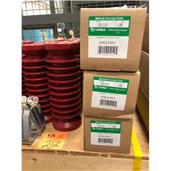 Qty 3 5KV 50E AMP  Fuses, qty 6 10 1/2" insulators & 3 fuse clips