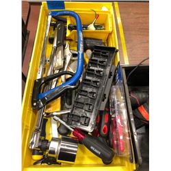 Milwaukee Qty 2 M12 driver, qty 2 M12 battery, M18 battery, charger, assorted tools