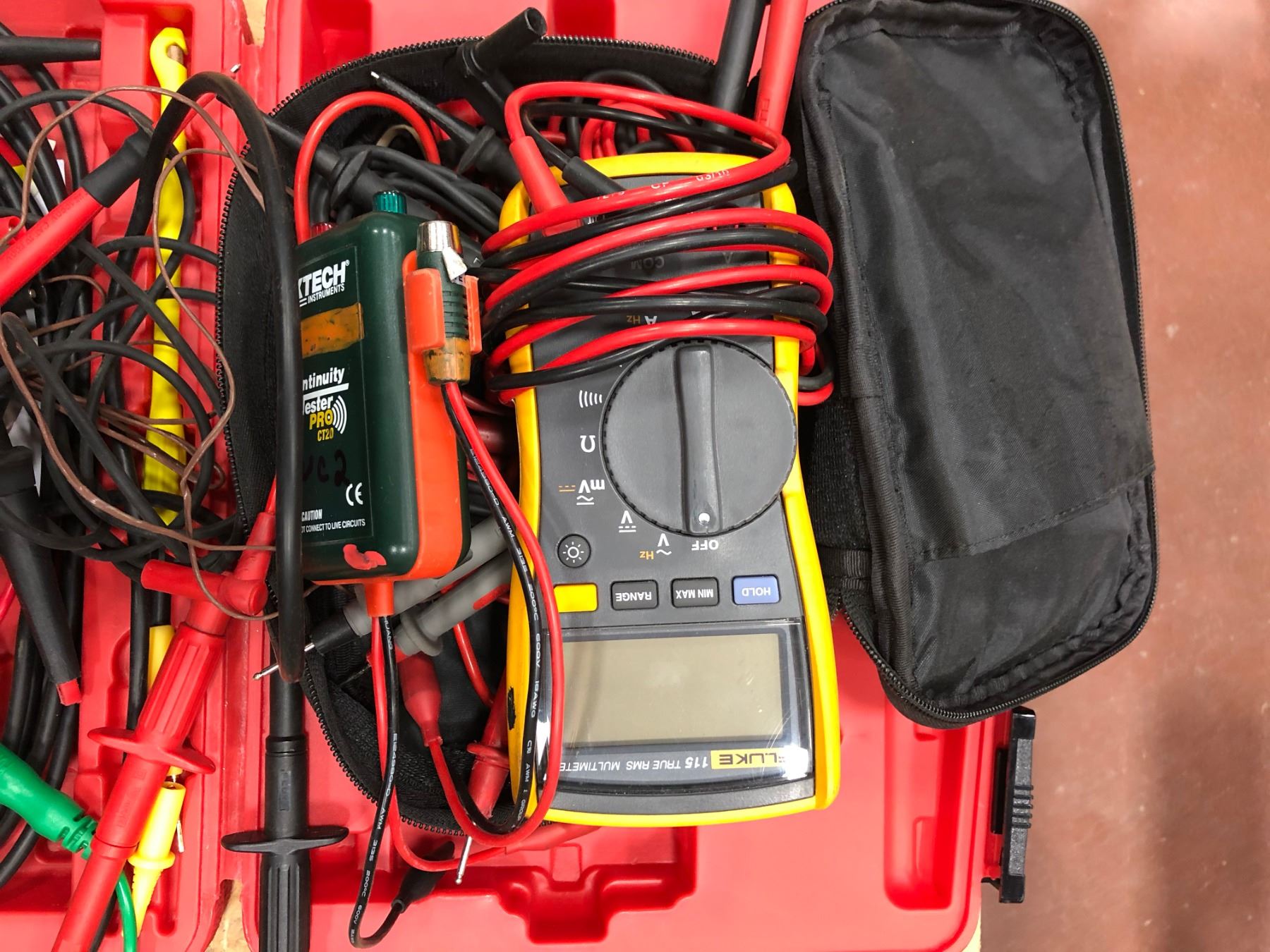 Fluke 115 Multimeter, Extech Continuity tester, ECT2000 Smart Receiver