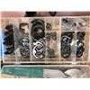 Image 8 : Assorted 120 volt lockouts, Greenlee cable strippers and blades 1903, deburring tools and blades, pe