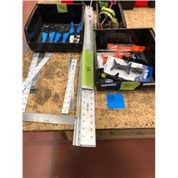 Tyrap pullers, aluminum rulers, carpenter square, Amphenol crimpers Qty 3