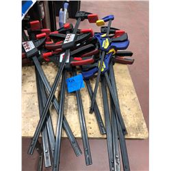Assorted sliding arm clamps Qty 13