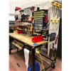 Image 2 : Heavy duty custom rolling work bench 72" x 36" x 73" powder coat black paint, wired with receptacles