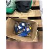 Image 3 : 8 Rubbermaid (approx. 3 liter) water bottles, 4 sets assorted kneepads, 8 Brady padlocks, 10 boxes w
