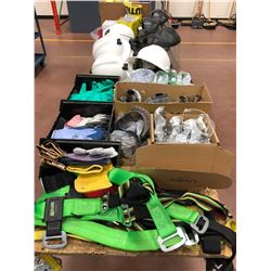 Safety Equipment - face shields, hard hats, goggles, safety glasses, fall arrest, assorted gloves, p