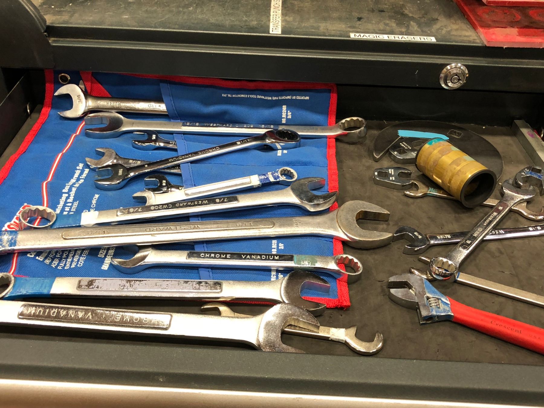 2 piece Mastercraft Maximum tool box, includes assorted tools in drawers