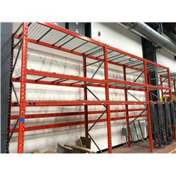 Orange Pallet racking 3 sections (shelving only)