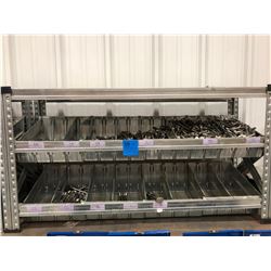 Galvanized shelving 2 sections, assorted stainless steel hardware