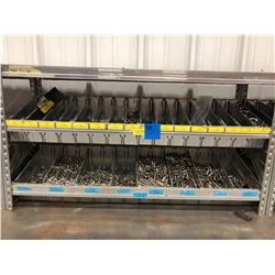 Galvanized shelving 2 sections, assorted 1/4", 3/8", metric stainless steel hardware, 3/8" black oxi