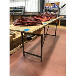 Wooden collapsible table 96" x 24" x 35" (table only)