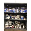 Image 2 : Steel cabinet 26 1/2" 12" x 30" c/w several various Lenox hole saws, 2 casters