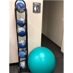 Ultimate Fitness medicine balls 2,4,6,8,10,12 lb. c/w stand. Thera Gear Swiss Exercise Ball Pro 30",