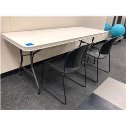 Elite collapsible 6 foot plastic table (2 chairs not included)