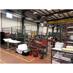 Steel Wire Safety Cage 8' high 32' x 36' x 34' assembled, 34" man door, 68" sliding gate (cage only)
