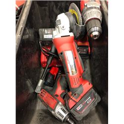 M18 angle grinder, M18 drill, M18 battery, M12 driver,2 - M12 batteries, charger