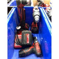 Milwaukee M18 drill , M18 angle drill, M18 battery, M12 driver, M12 battery, charger