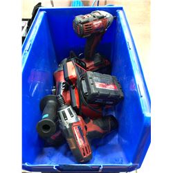 Milwaukee M18 impact, angle grinder, battery,  M12 driver, battery, charger