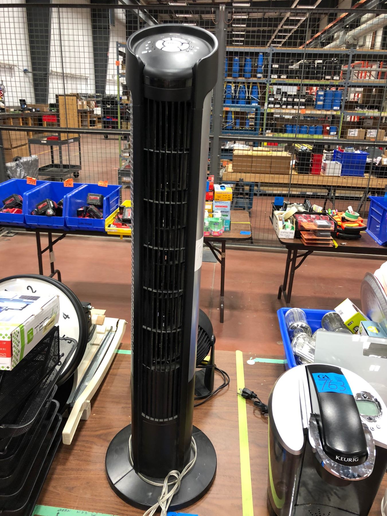 Seville upright fan with remote, small personal fan