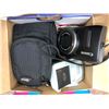 Image 4 : Plastic totes qty 11, desk top monitor arm with clamp, 3 clipboards, paper towel dispenser, 3 qty wa