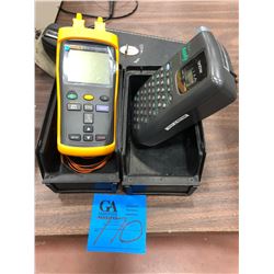 Fluke 52II thermometer, brother P touch printer, AC tester