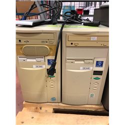 Netcom group PC qty 2 no hard drive and 1 power cord, Dell 19" monitor 1907FPT