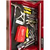Image 5 : Mastercraft toolbox 27" x 18" x 38" contents include of various tools, 4' level, 4' rulers and drawe