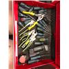 Image 6 : Mastercraft toolbox 27" x 18" x 38" contents include of various tools, 4' level, 4' rulers and drawe