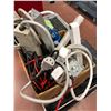 Image 2 : Assorted power bars, multi meter leads,  APC battery backup model ES550