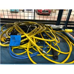 Assorted air line, power bar & extension cords