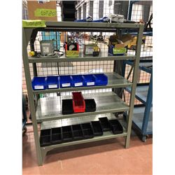 Steel shelf 37" x 18" x 50" 5 shelf (includes only empty blue plastic bins)