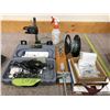 Image 1 : Dremel Multipro c/w drill press, press tool, spool chain, Misc. drill bits, 1" emery cloth Qty 2