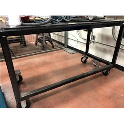 Heavy duty rolling table. 60" x 27" x 36" powder coated (table only)