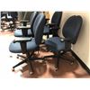 Image 2 : Office chair blue pattern adjustable qty 4, one chair has stains