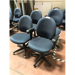 Office chair grey adjustable qty 5, wear & tear