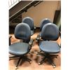 Image 1 : Office chair blue pattern adjustable qty 4, wear & tear