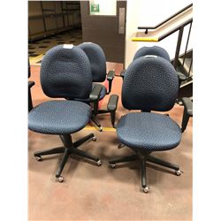Office chair blue pattern adjustable qty 4