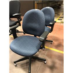 Office chair blue pattern adjustable qty 2