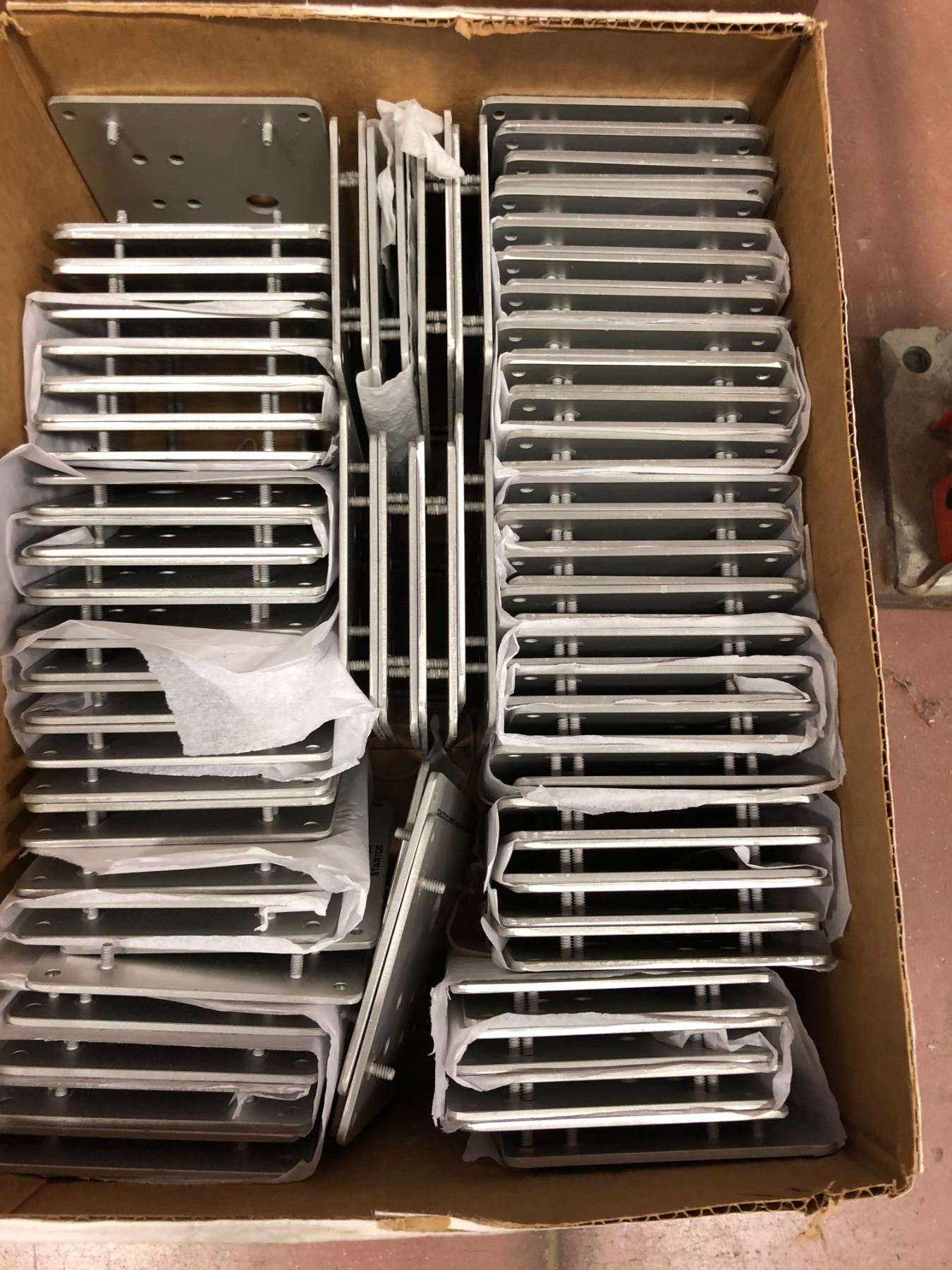 Assorted electronic components, Din rail, aluminum panels