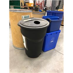 Assorted waste & recycle bins qty 8