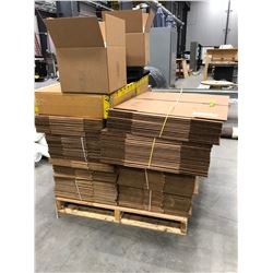 Assorted New cardboard boxes, cardboard bins & 10" x 10" sealable bubble wrap bags