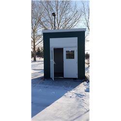 All weather steel building  114"w x 97"d x 11 1/2'h, insulated walls, ventilation fan fire doors, ge