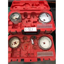 Milwaukee cases with 10 holesaws various sizes