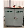 Image 1 : Dandy Steel rolling cabinet 2 doors 1 shelf 48" x 26" x 55", C/W Hilti model C4/36 charger, 15" pryb
