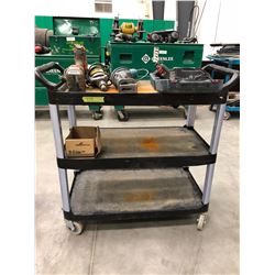 Rolling plastic parts cart 35" x 19" x 34" (cart only)