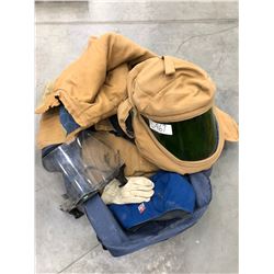 ARC Guard Helmet model H65KDQEFAN, ARC Guard Coat size L model C04KDQE03LG32, Big Bill flame resista