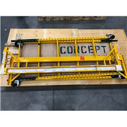 6 ft section of mobile scaffolding on wheels,(DOES NOT INCLUDE PLYWOOD IN PIC)