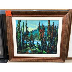 Louise LaRouche - "Coniferes", oil on canvas, 20x24, 29x32 framed